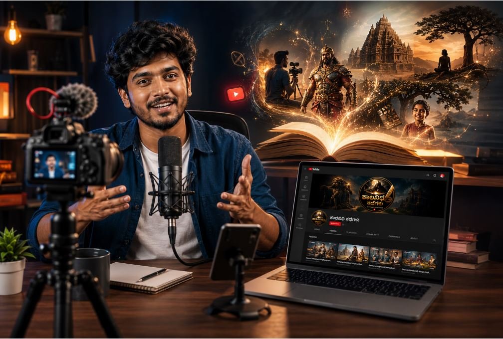 YouTube Content Creators Kannada Kalpanika Kathegalu AI Digital Storytelling