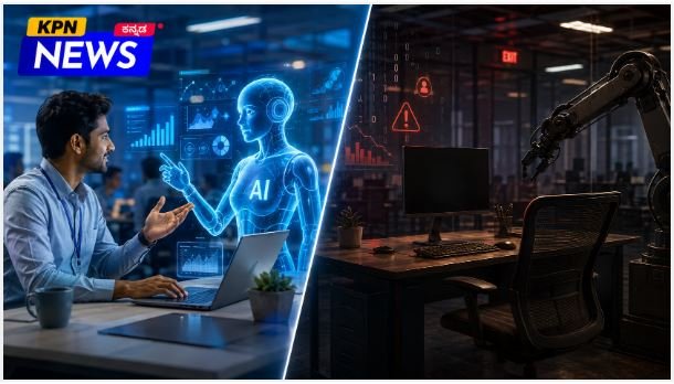 AI Boon or Bane in Kannada AI Taking Human Jobs Illustration KPN News